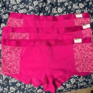 **NWT** Cacique Hot Pink Cotton Boyshort (SET OF 3)